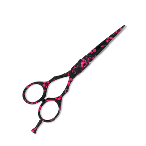 2026 Flower Paper Coated Hair Cutting Barber Scissors 5.5 Adjustable Finger Rest Stainless Steel Salon Scissors - Product Image 2