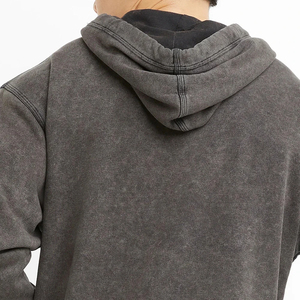 Sudadera con Capucha de Algodón Lavado para Hombre, Corte Regular, Color Sólido, Bolsillo de Felpa, Ropa Casual de Otoño - Product Image 5