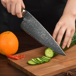 Couteau de Chef Japonais LEGACY BLADES en Acier Damas, 8 Pouces, Forgé à la Main, Écologique, Compatible Lave-Vaisselle, Manche en Bois, Ambidextre, OEM - Product Image 5