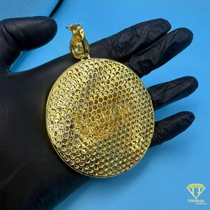 Colgante de lujo con incrustaciones de circonitas, diseño de bolsa de dinero, estilo hip hop, joyería llamativa. - Product Image 5