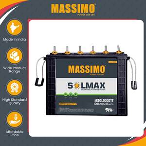 Bulk Quantity Available Superior Quality ISO Certified MASSIMO 100Ah 12V <b>Tall</b> Tubular Lead Acid Battery from India Origin - Product Image 2