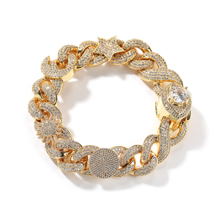 Round Cluster Moissanite Diamond <b>Bracelet</b> 925 Silver Iced Out <b>Ball</b> Link Chain Luxury Jewelry for Men Women Gift - Product Image 4