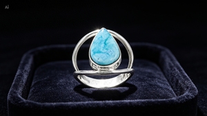 Anillo de Piedra Preciosa Turquesa Art Palace, Chapado en Plata 925, Estilo Bohemio, Joyería de Moda Unisex - Product Image 3