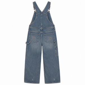 Men Washed Blue Denim <b>Baggy</b> Overalls Logo Embroidery Y2K Oversized Streetwear Utility Pocket Jean <b>Dungarees</b> - Product Image 3