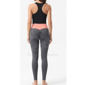 <b>Low</b> MOQ OEM Service Mid Elastic <b>Waist</b> Solid Ruched Back Yoga <b>Leggings</b> Women High Quality Fitness Wear Cheap Price - Product Image 6