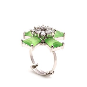 <b>Silver</b> Plated <b>Cross</b> <b>Ring</b> Mint Green Stone Statement Party Wear <b>Ring</b> Vintage Gothic <b>Silver</b> Plated Jewelry - Product Image 2