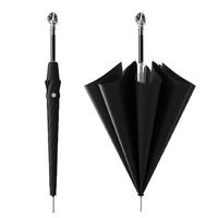 Parapluie pour femme avec poignée tête d'animal, canopy élargi de 107 cm, cadre en alliage d'aluminium, tissu nano imperméable, emballage en boîte cadeau