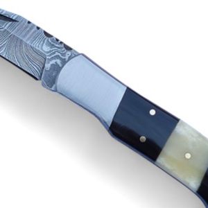 Cuchillos Plegables Personalizados Hechos a Mano con Hoja de Acero de Damasco, Cuchilla Afilada, Herramienta de Bolsillo para Caza, Camping, Senderismo y Uso Diario - Product Image 4