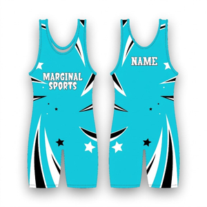Traje de Lucha Libre para Hombre en Material Elástico, Singlet Profesional de Lucha Libre con Diseños Sublimados, Nombre del Equipo y Números, Uniformes de Lucha Libre - Product Image 4