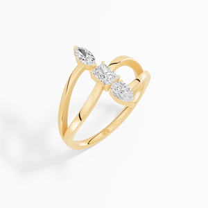 Bague pour femme en moissanite scintillante taille marquise sculpturale 0,44 carats, sertie à griffes classiques, plaquée rhodium, en or 10K 14K 18K, alliance éternité - Product Image 5