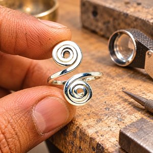 Spiral 925 Silver <b>Ring</b> Minimalist <b>Adjustable</b> <b>Ring</b> Size Unisex Everyday Wear Jewelry - Product Image 4