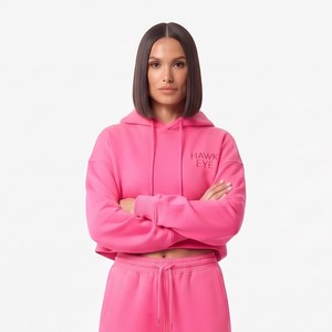 Hawk Eye Women's <b>Pink</b> Fleece Hoodie And Wide Leg Jogger <b>Set</b> Casual Two Piece <b>Tracksuit</b> Full Sleeve Loose Fit All Seasons - Product Image 3