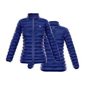 Veste d'extérieur matelassée pour femme en toile imperméable, respirante et coupe-vent, avec fermeture éclair, impression numérique personnalisée de haute qualité - Product Image 6