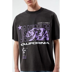 Camiseta Casual 100% Algodón con Cuello Redondo, Logotipo Personalizado en la Parte Delantera, Lavado Ácido, Secado Rápido, Transpirable, Unisex para Hombre y Mujer - Product Image 1