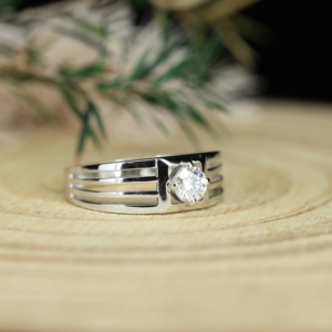 1ct VVS Moissanite Rose Gold Plated 925 <b>Silver</b> for Certified Iced Out Fashion <b>Men's</b> Wedding <b>Ring</b> - Product Image 4