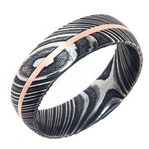 Anillo de Acero de Damasco Negro para Hombre, Anillo de Boda, Ajuste Cómodo, Hecho a Mano, Patrón Único Oscuro, Joyería de Moda para Novio, 3 Años de Garantía - Product Image 6