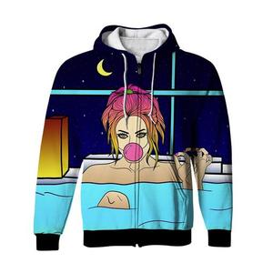 Sudadera con Capucha y Cremallera para Hombre, Diseño Estampado de Verano, Sublimación en Poliéster, Tejido de Punto, Impresión a Todo Color - Product Image 1