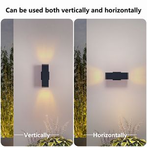 Lampada da Parete Moderna per Esterni Mirrea a 2 Luci, Tubo Rettangolare in Alluminio con Copertura in Vetro Temperato, Impermeabile per Portico e Patio - Product Image 4