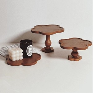 Support à gâteau en bois de luxe en forme de fleur, plateau à dessert scandinave, assiette de service décorative pour anniversaire et mariage, décoration de la maison - Product Image 5