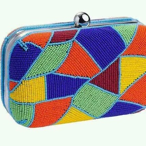 Multi Color Seed Bead Clutch Bag <b>Metal</b> Frame Handbag Evening Purse Women Wedding Party Prom Box <b>Wallet</b> Bridal Banquet Accessory - Product Image 1
