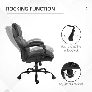 Sedia da Ufficio Direzionale Grande e Alta, Capacità 227 kg, Grigio Scuro, Altezza Regolabile, Ruote Girevoli, Base in Nylon, Certificata BIFMA - Product Image 4