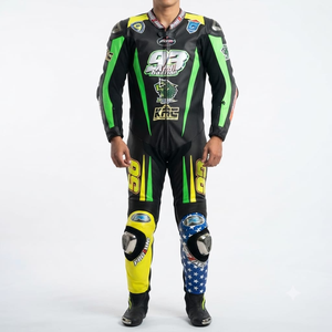 Traje de Motociclismo Profesional para Hombre, 1 Pieza, Cuero Genuino de Vaca/Canguro, Estilo MotoCP, Nivel de Protección 2 - Product Image 1