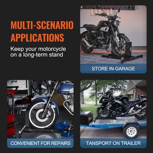 Supporto per Ruota Anteriore Moto in Acciaio Rinforzato, Capacità 816 kg, 6 Fori Regolabili, per Ruote da 1 pollice - Product Image 6