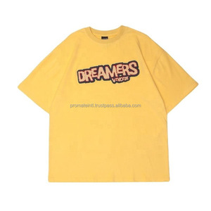 T-shirt vintage pour homme en coton 100 % de haute qualité, délavé à l'acide, 250 g/m², épais, avec patch brodé personnalisé en mohair, manches courtes, tricoté - Product Image 6