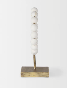 Sculpture décorative en perles de bois avec base métallique, centre de table créatif, ornement d'intérieur, décoration artistique, vente en gros - Product Image 3