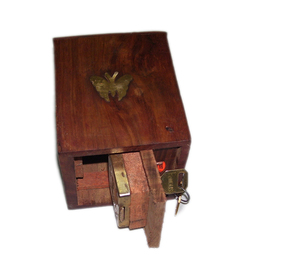 Boîte à monnaie en bois poli écologique - Décoration murale DIY pour la maison - Product Image 1