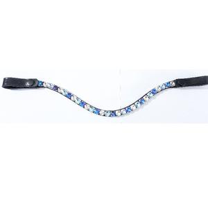 Diadema de Cuero Personalizada con Cristales para Caballo, 10mm, Rivoli Bling, Accesorio para Brida, Botón de Cambio Rápido, Aperos Ecuestres - Product Image 1