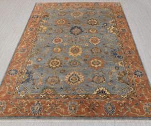 Tapis tissé à la main turc, motif floral, en laine/soie, éco-responsable, adapté aux animaux domestiques, antidérapant, résistant à la saleté, à poils plats - Product Image 1