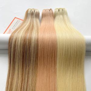 Lot de Cheveux Naturels Remy Doux et Soyeux, Lisses, Blond Clair, Tissage Double Machine, Matière Première Vietnamienne, 100g - Product Image 2