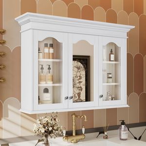 Armadietto da Bagno a Parete da 40 Pollici con Specchio, Ripiani e Vetrina per Organizzazione del Bagno - Product Image 2