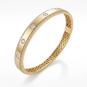 Bracelets en or jaune 14 carats avec diamants de laboratoire taille brillant ronds, certifiés IGI, pour usage quotidien, style classique, prix de gros - Product Image 2