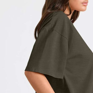 Camiseta Extra Grande de Algodón Ecológico para Mujer, Diseño Largo y Ajustado con Logotipo Personalizado, Estilo Casual para Verano - Product Image 5