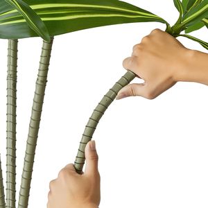 Albero Artificiale di Dracaena da 1,5 m, Palma Finta, Piante Tropicali Grandi, Vaso Alto Bianco con Alberi Grandi in Fibra di Vetro e Seta Sintetica - Product Image 3