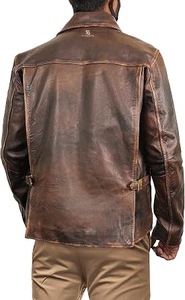 Blouson en Cuir Classique Premium pour Homme, Véritable Cuir Vintage, Style Motard, Hiver, Décontracté, Streetwear, Vêtement d'extérieur 2026 - Product Image 3