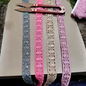 Encaje GPO de diseño elaborado, ideal para prendas de boda, bordes de blusas y prendas étnicas. - Product Image 1