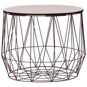 Juego de 2 Mesitas de Centro Pequeñas Desmontables de Metal y Cobre - Product Image 3