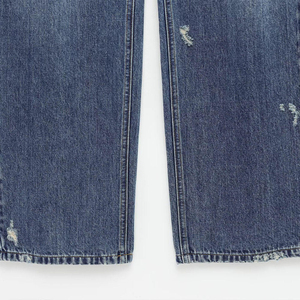 Jean en denim pour homme, coupe droite, taille mi-haute, respirant, léger, séchage rapide, délavage à la pierre, printemps-hiver - Product Image 4