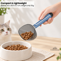 Cuillère à nourriture pour animaux pratique, hygiénique et facile à utiliser avec poignée à clip.