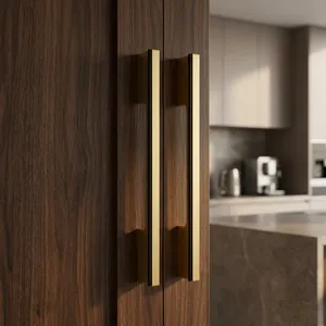 Poignées de meuble modernes en zinc, base carrée, design minimaliste, durables, antirouille, pour cuisine, mobilier de bureau, bâtiment, villa - Product Image 5