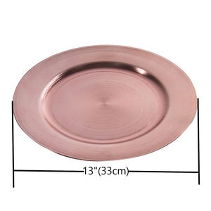 Modern design Rose gold charger plate metal charger plate <b>brushed</b> finish <b>round</b> charger plate offer customization options - Product Image 4