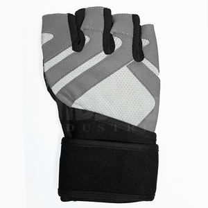 Wholesale HANDSCHUHE INDUSTRIES Custom Logo Unisex Breathable PU Half Finger Sport Training Pull Ups Wrist Support Weight <b>Gloves</b> - Product Image 2