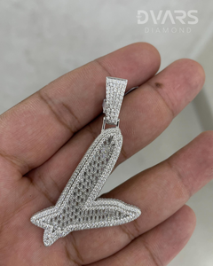 Joyería Hip Hop Personalizada, Colgante de Plata de Ley 925 con Diamantes Moissanite VVS en Forma de Baguette, Colgante con Letra Inicial del Nombre - Product Image 3