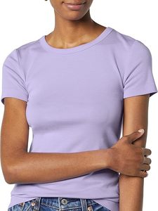 T-shirt à col rond à manches courtes pour femme Coupe classique Couleur unie 100% coton Respirant Style décontracté Toutes saisons - Product Image 3