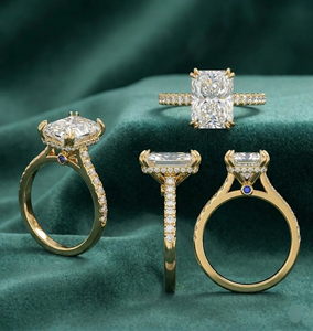 3.5 Ct Sterling <b>Silver</b> Lab Grown Moissanite <b>Emerald</b> Cut Prong Setting Engagement <b>Ring</b> for Women-Party Gift Rhodium Plated Luxury - Product Image 4