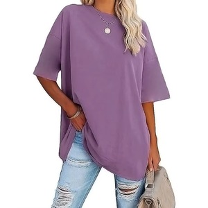 Vente en gros B2B : T-shirts d'été respirants pour femmes, 100% coton, personnalisables, style streetwear, OEM, vierges, à manches courtes, en vrac - Product Image 4