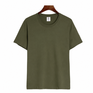 T-shirt pour homme à coupe classique avec motif, col rond, manches courtes, en coton et polyester, respirant, décontracté, tricoté, logo sur le devant, 200g - Product Image 6